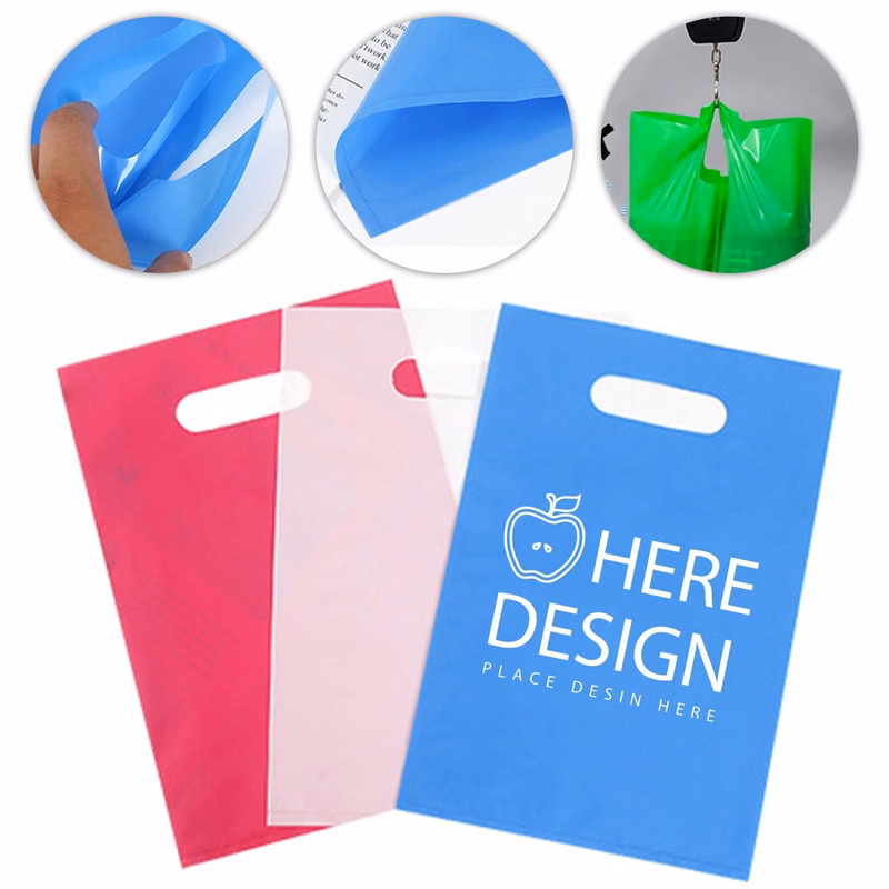 MOQ 200 Pcs Die-Cut Handle Plastic Bag