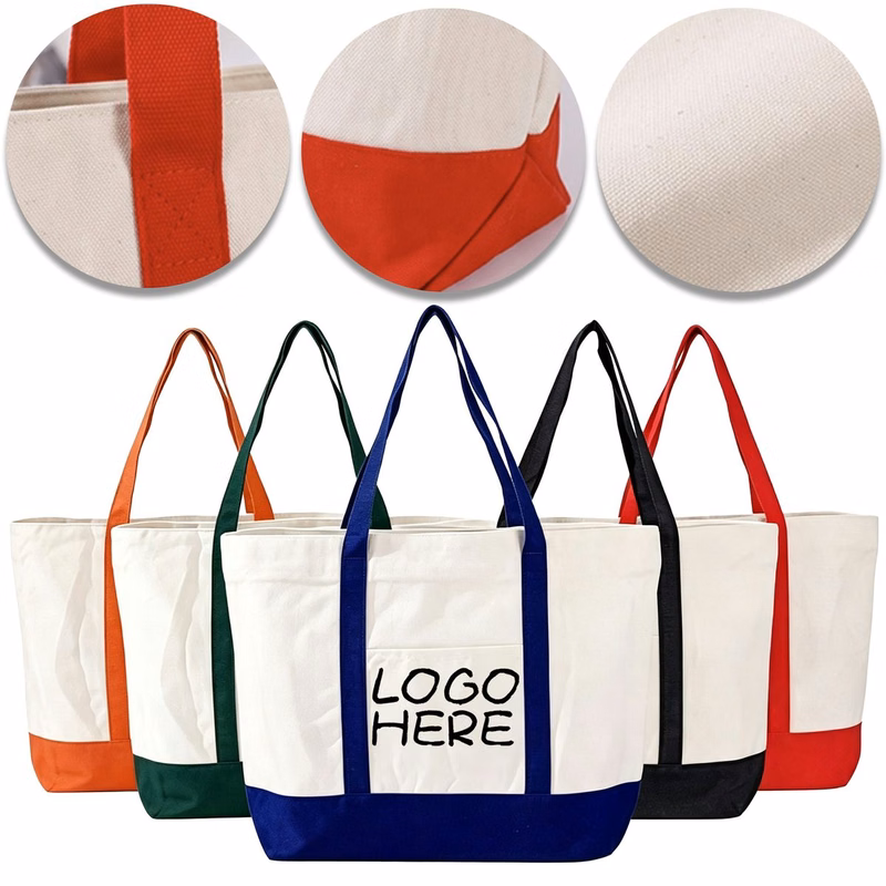 16?13 Inch Color Block Shopping Tote Bag