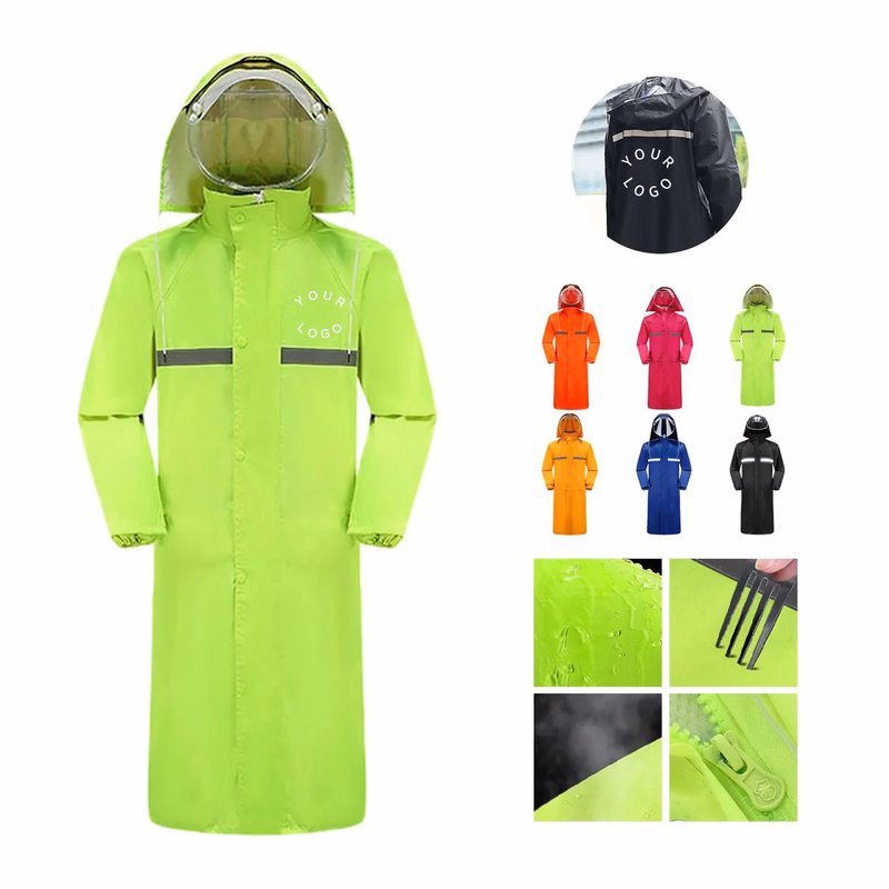 Long Outdoor Raincoat Waterproof Design