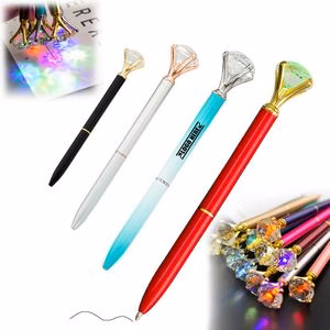 Luxury Big Top Diamond Metal Pen With LED