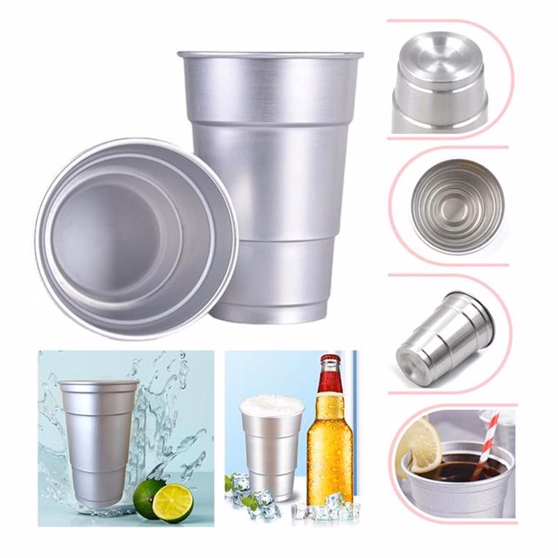 MOQ 100PCS 16oz Aluminum Recyclable Party Cups
