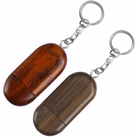 Wooden Racetrack USB Flash Drive with Keyring