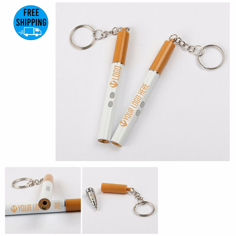 3in1 cigarette shape keychain LED flashlight with powerful Laser Pointer Pen& ball pen