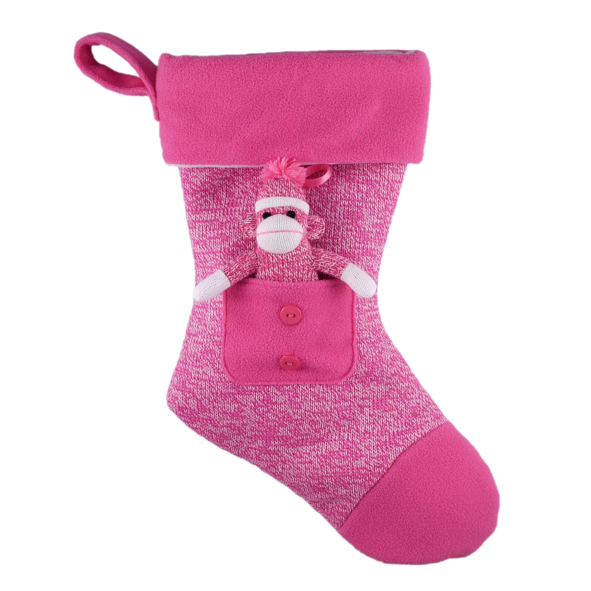 Pink Sock Monkey Stocking 1