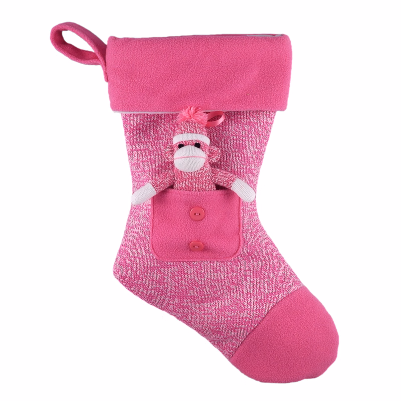 Pink Sock Monkey Stocking