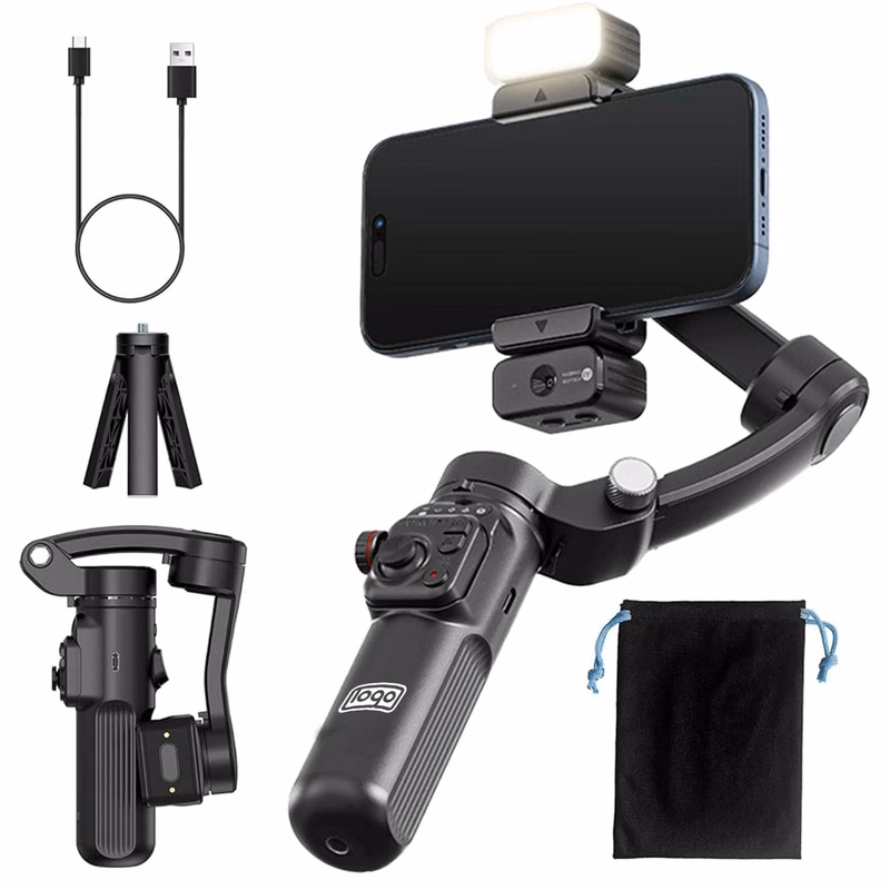 Phone Gimbal Stabilizer for Video Recording w/ Fill Light