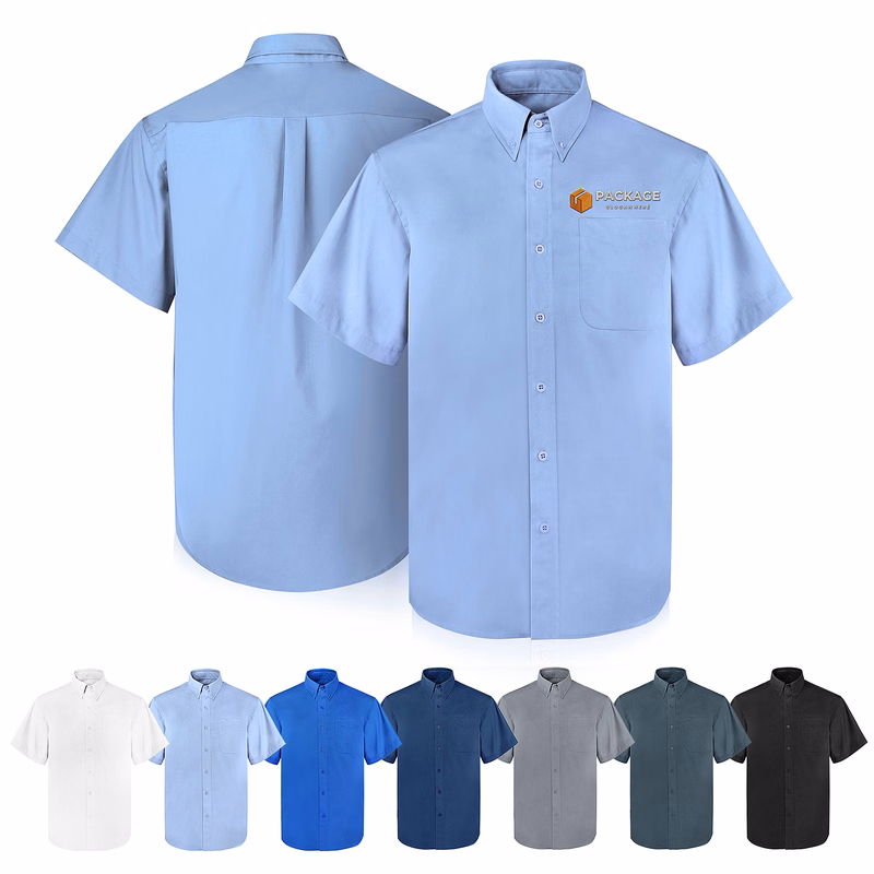 Men's Short Sleeve Twill Button Down Shirt