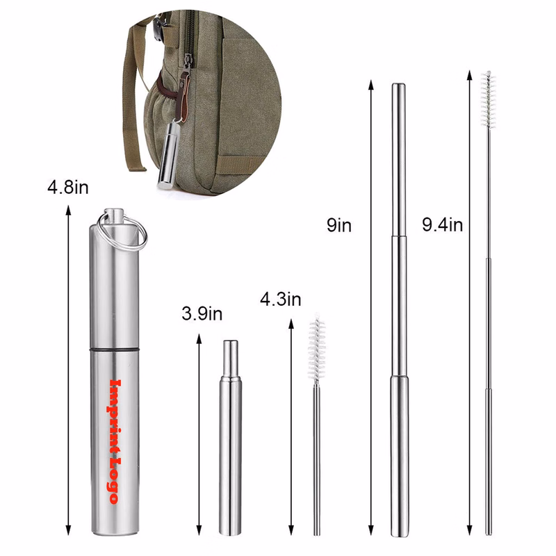 Stainless Steel Metal Straws with Case