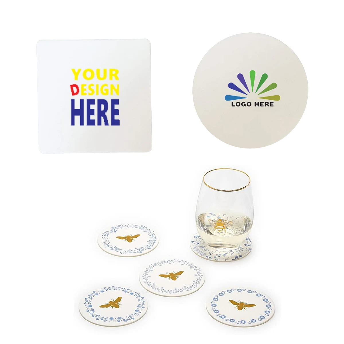 Double-Sided Full-Color Printed Paper Absorbent Coasters 1
