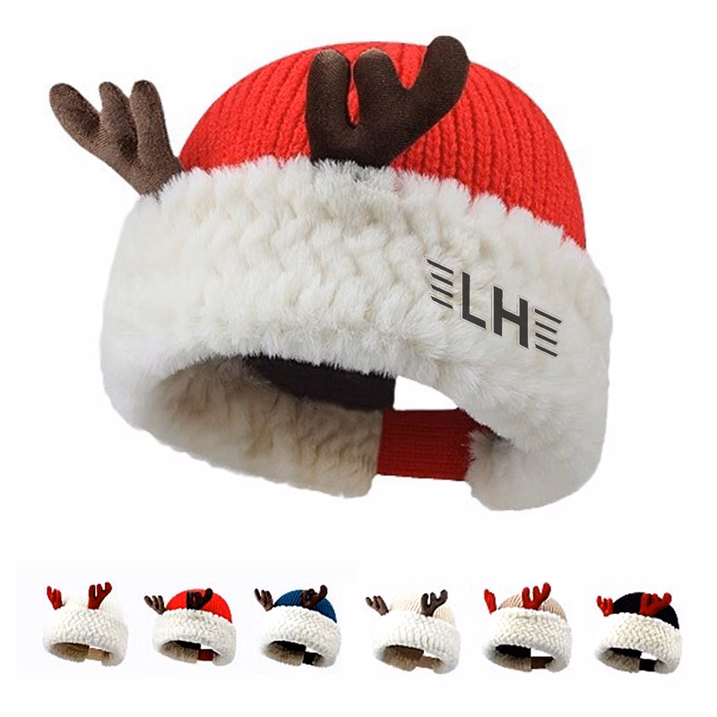 Christmas reindeer knitted hat