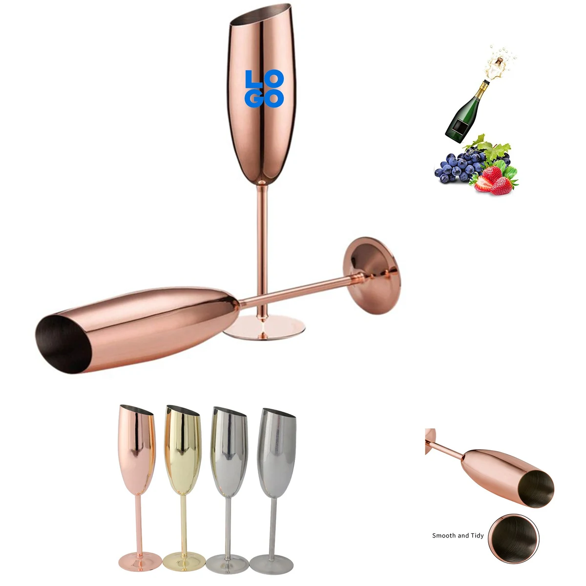 Stainless Steel Champagne Flutes 1