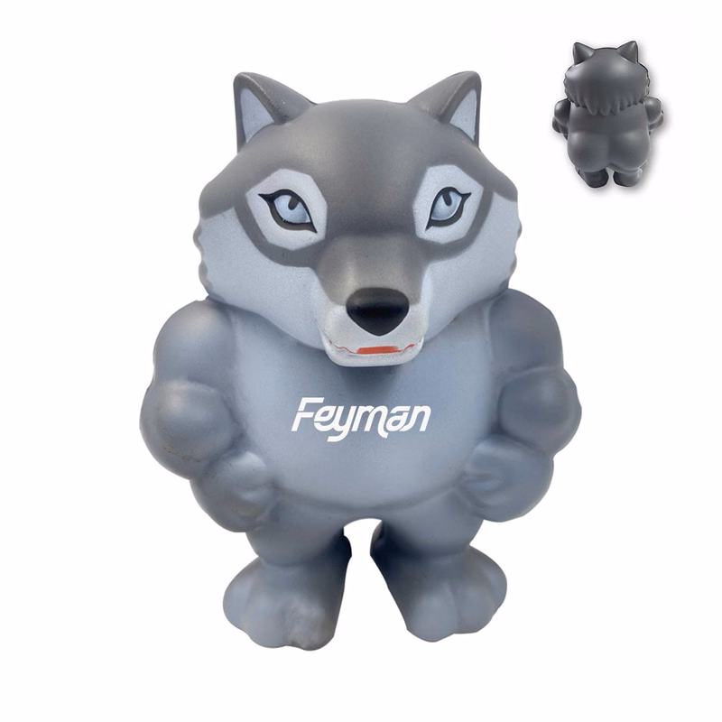 PU Wolf Mascot Stress Reliever Toy