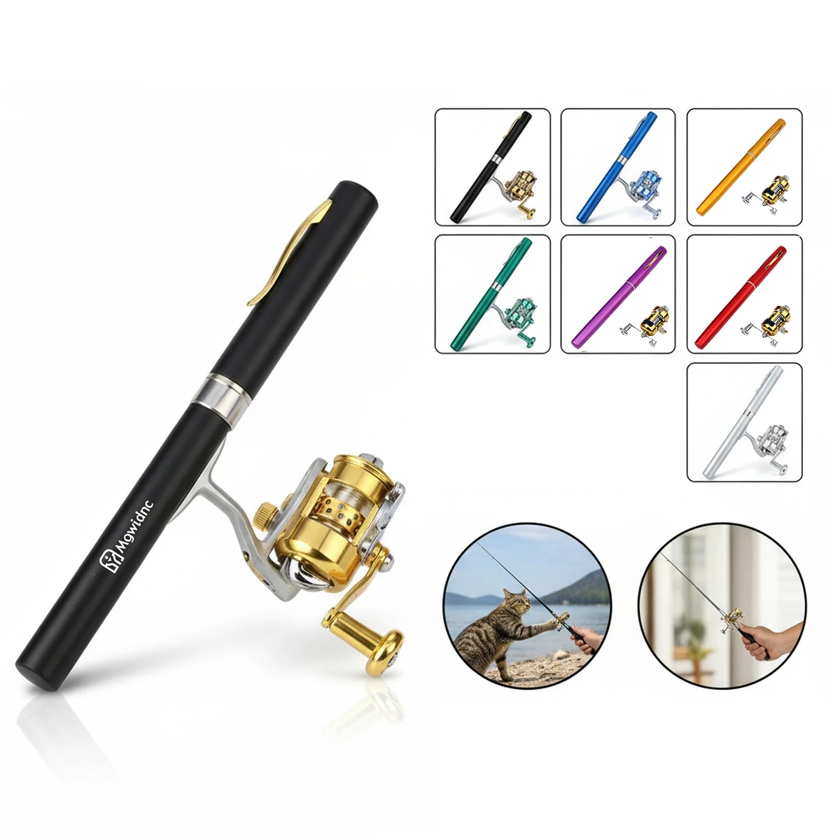 Aluminum Alloy Pen-Style Fishing Rod 1m Mini Portable Pocket Ice Raft Bridge Fishing Hard Action 1