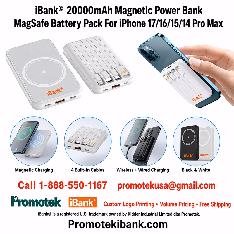 iBank ® 20000mAh Magnetic Power Bank MagSafe Battery Pack For iPhone 17/16/15/14 Pro Max