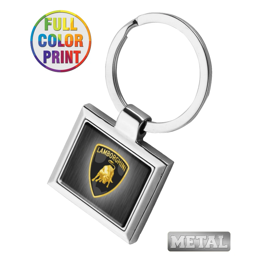 Square Shaped Metal Keychain -Full Color Dome 1