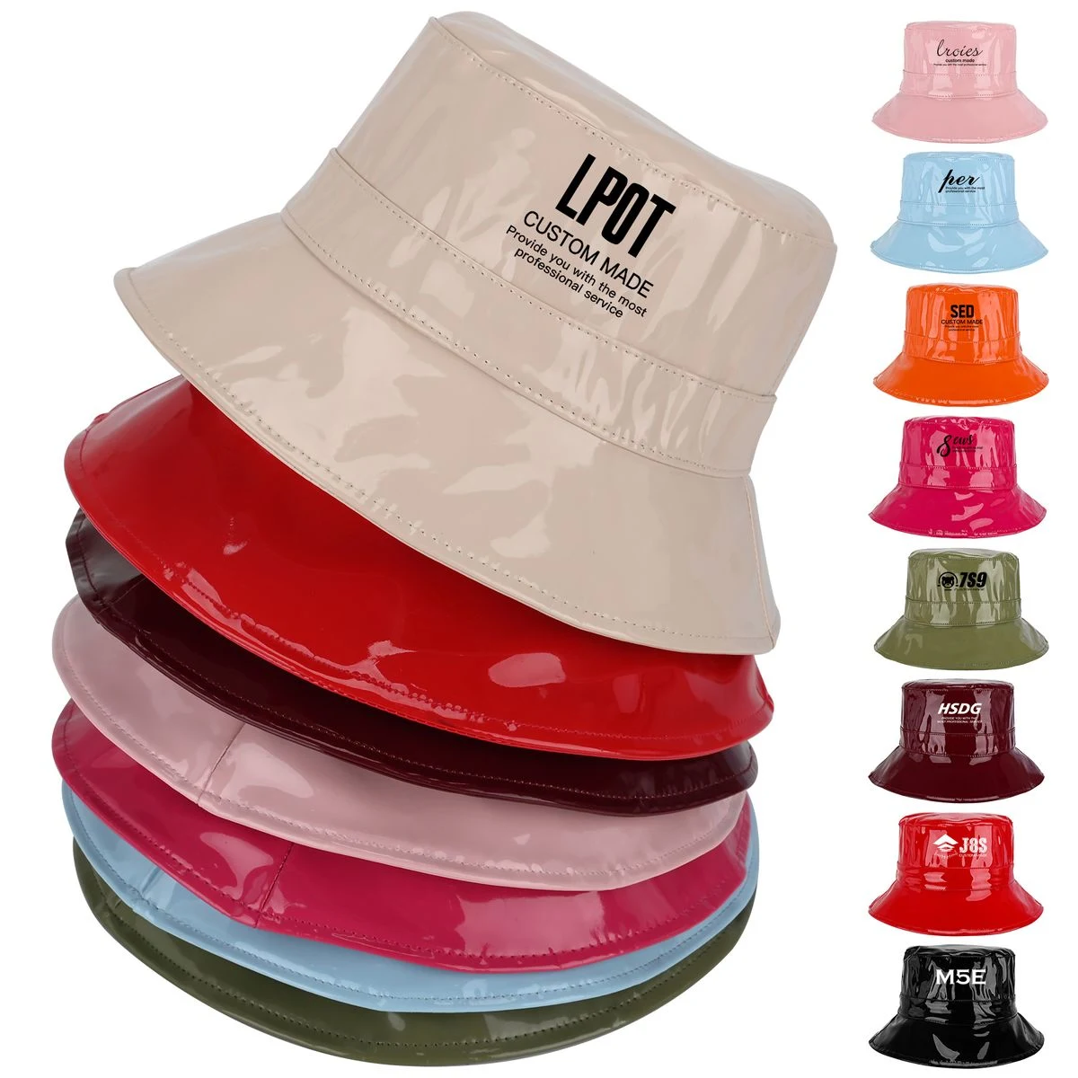Custom Waterproof PU Bucket Hat 1