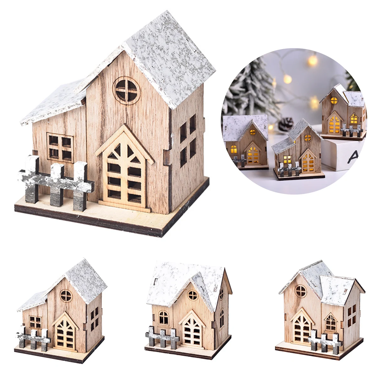 Table Centerpiece Christmas Village Houses Decoration 1