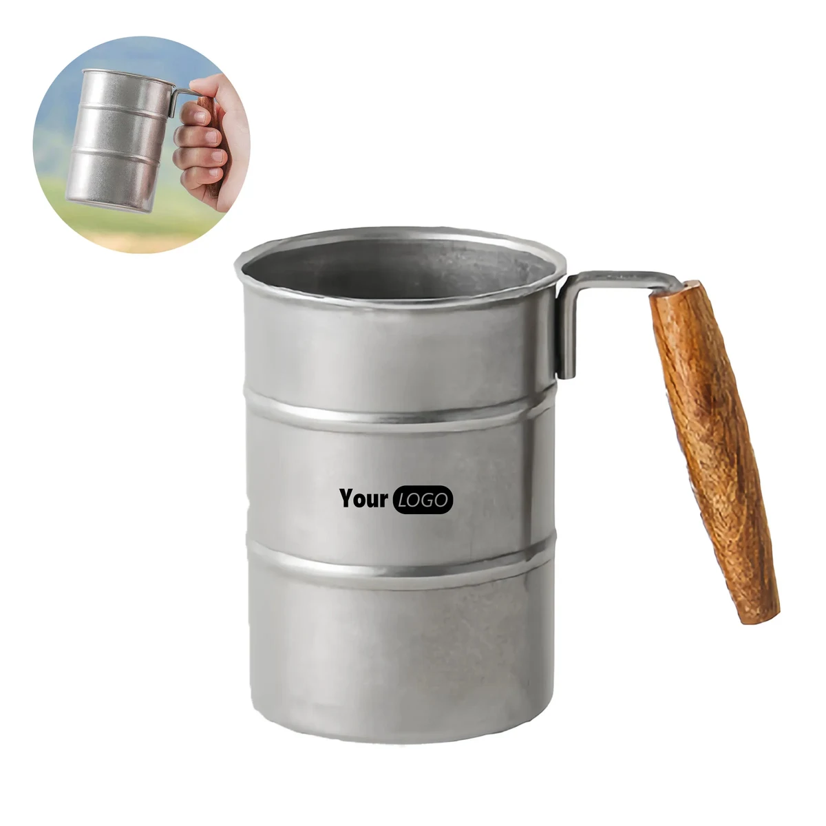 Stainless Steel Vintage Large Capacity Beer Mug With Lid 1