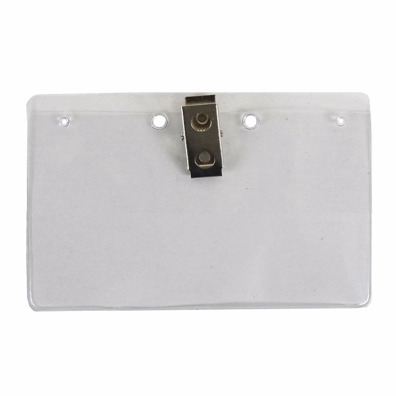 3.5x2.25 inch Horizontal Vinyl Badge Holder With Swivel Clip