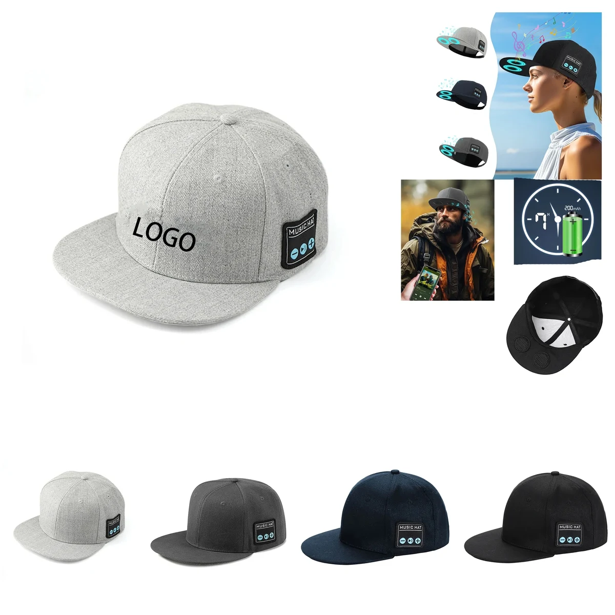 Dual Speakers Outdoor Sports Music Cap 1
