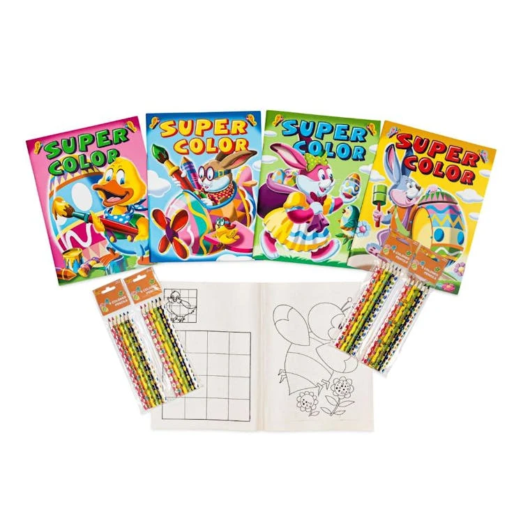 Easter Bundle - Coloring Books and Colored Pencils 1