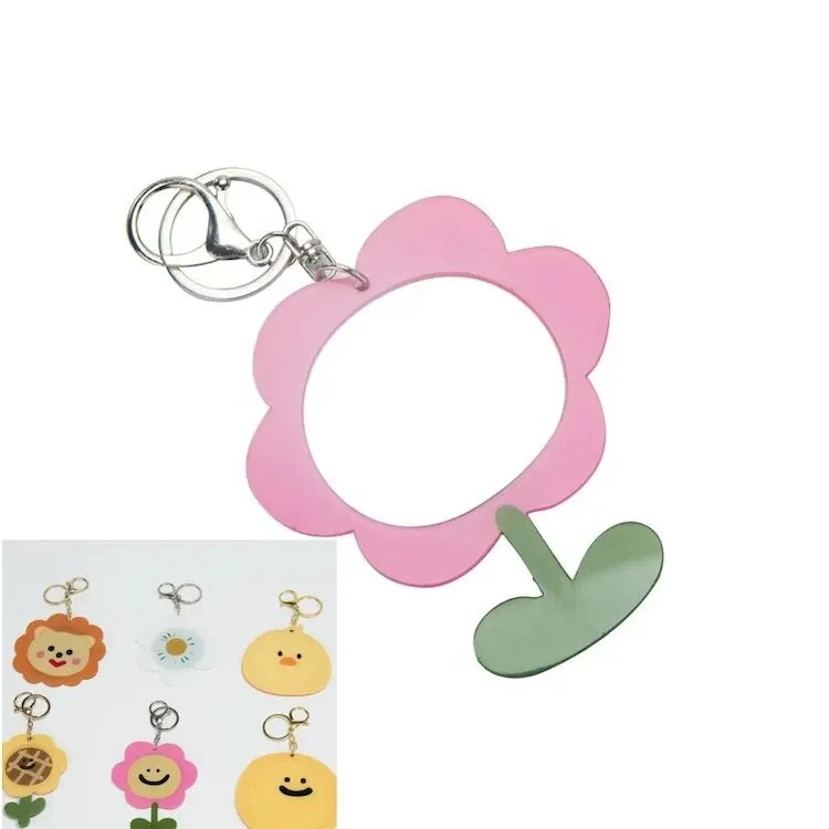 Portable Mini Acrylic Round Mirror with Cute Cartoon Design 1
