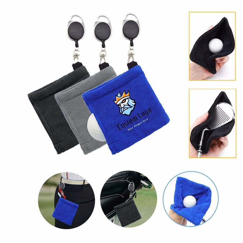 Retractable Clip Microfiber Golf Towel