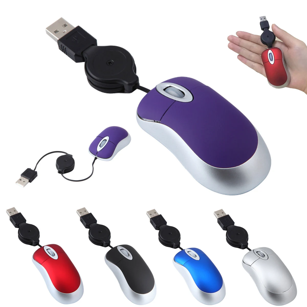 Retractable Travel Optical Mouse 1