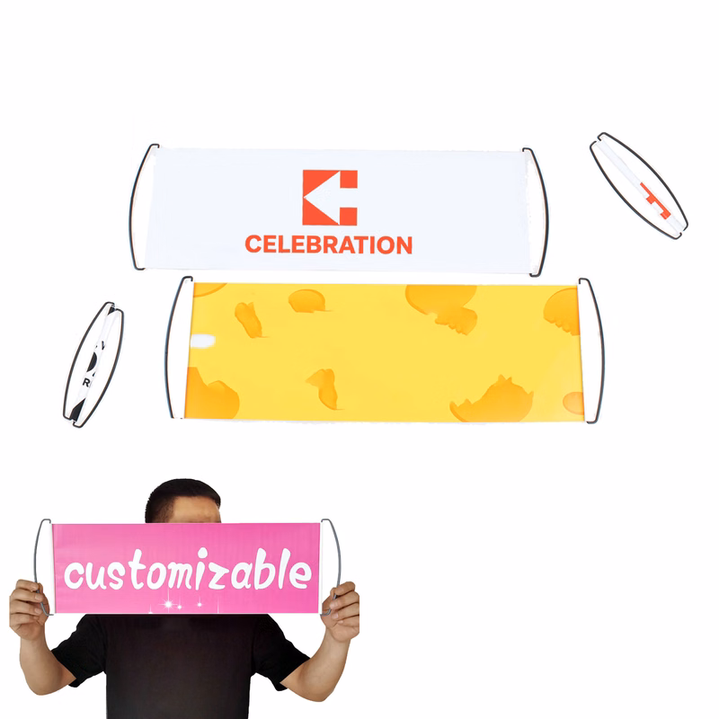 Customized Retractable Hand Held Flag