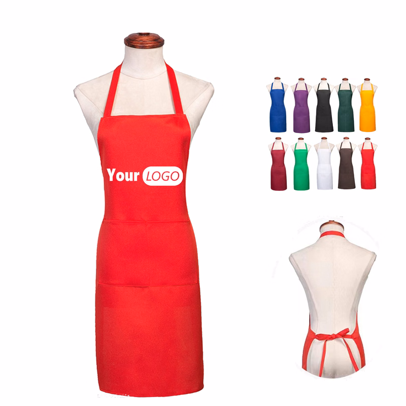 Kitchen Neck-Style Cooking Apron With Pockets