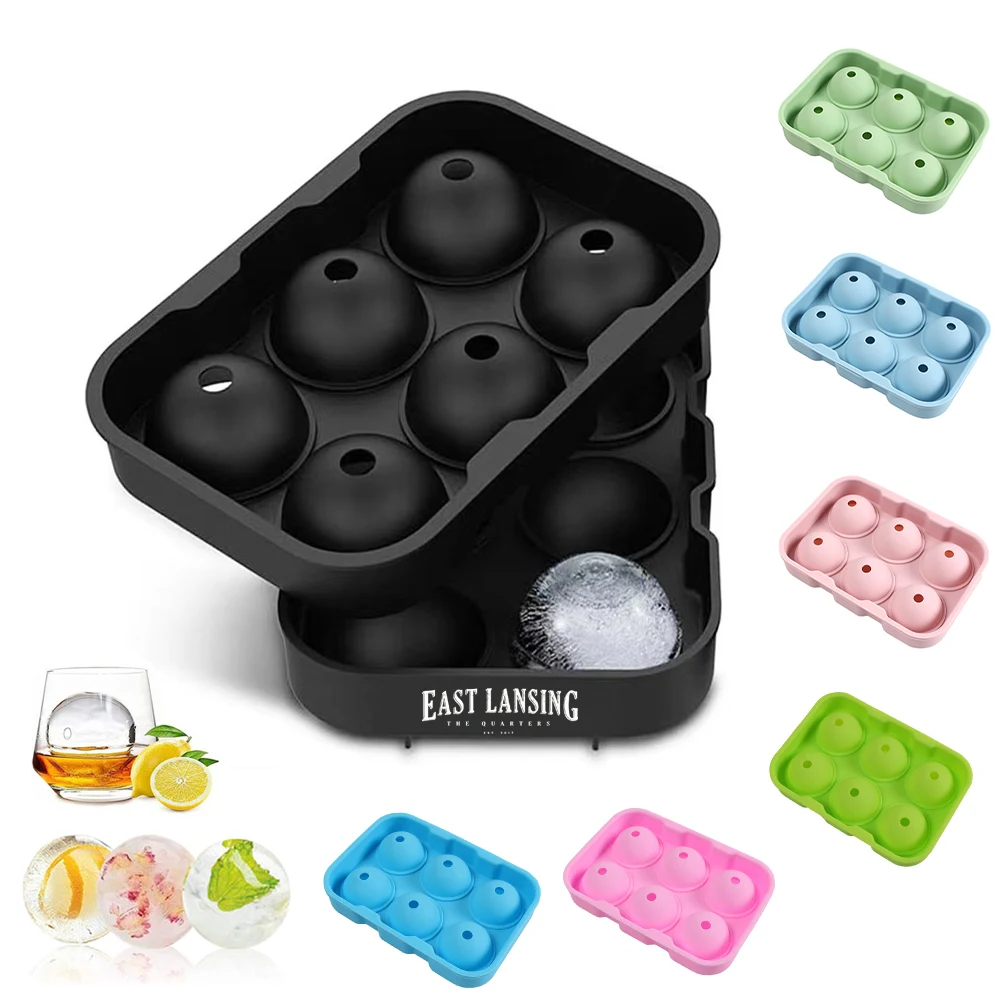 6 Hole Round Silicone Ice Cube Mold 1
