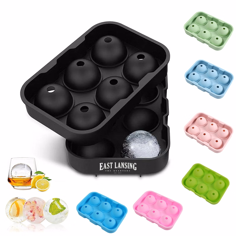6 Hole Round Silicone Ice Cube Mold