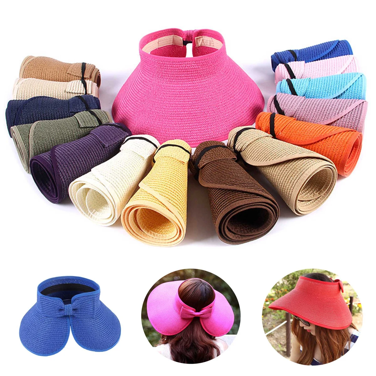 Foldable Straw Hat With Wide Brim 1