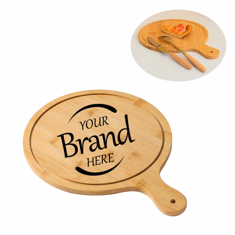 10" Wooden Pizza Paddle Cheese Serving Tray