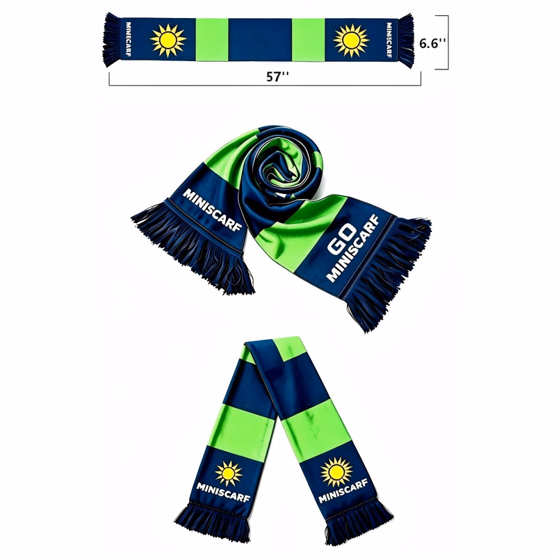 57" x 6.6" Custom Logo Polyester Rally Towel/Scarf