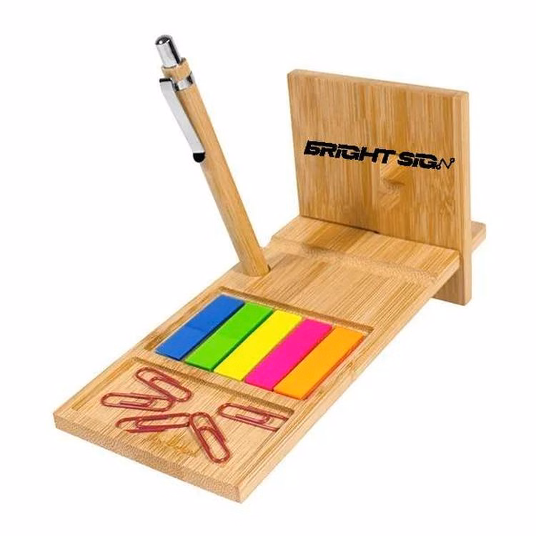 Bamboo Desk Organizer with Sticky Notes