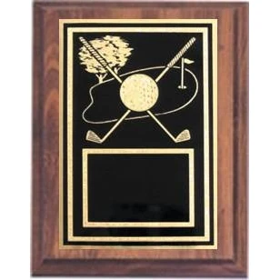 6" x 8" Cherry Finish Plaque with a Golf Plate 1
