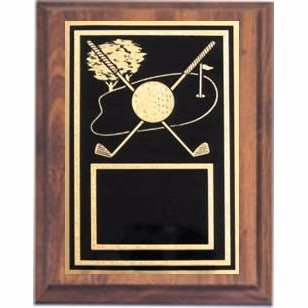 6" x 8" Cherry Finish Plaque with a Golf Plate