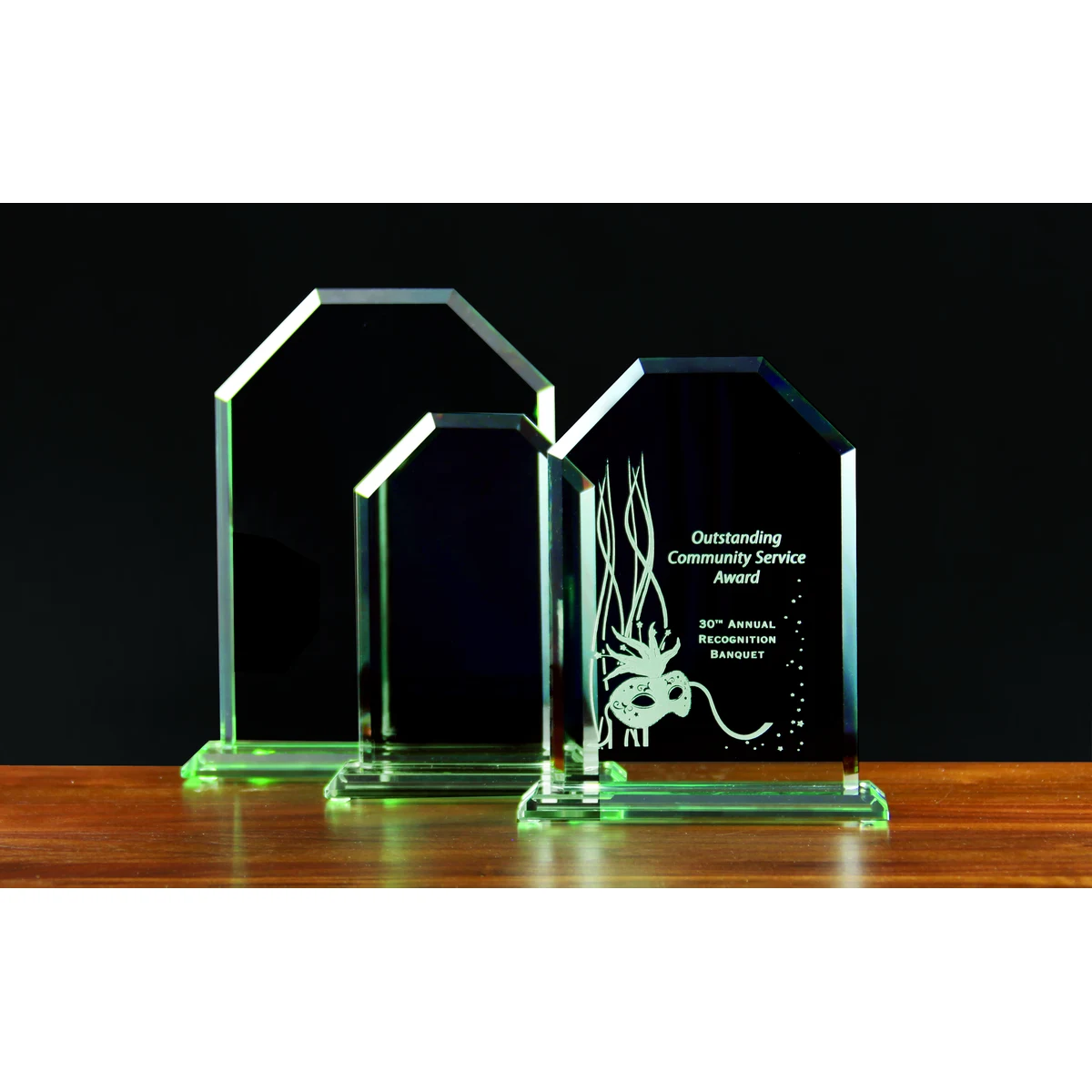 Jade Glass Cornerstone Award (6"x8") 1