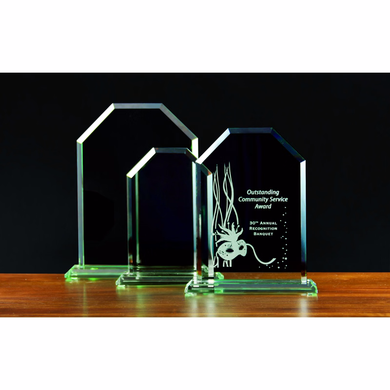 Jade Glass Cornerstone Award (6"x8")
