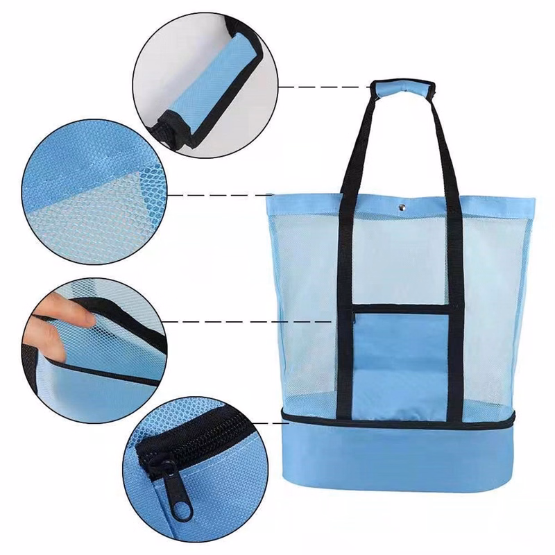 Beach Mesh Tote Bag With Cooler