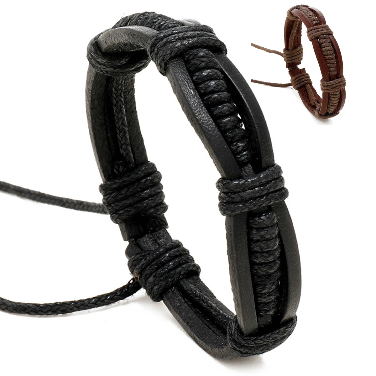 PU Simple hand-woven men's bracelets 1
