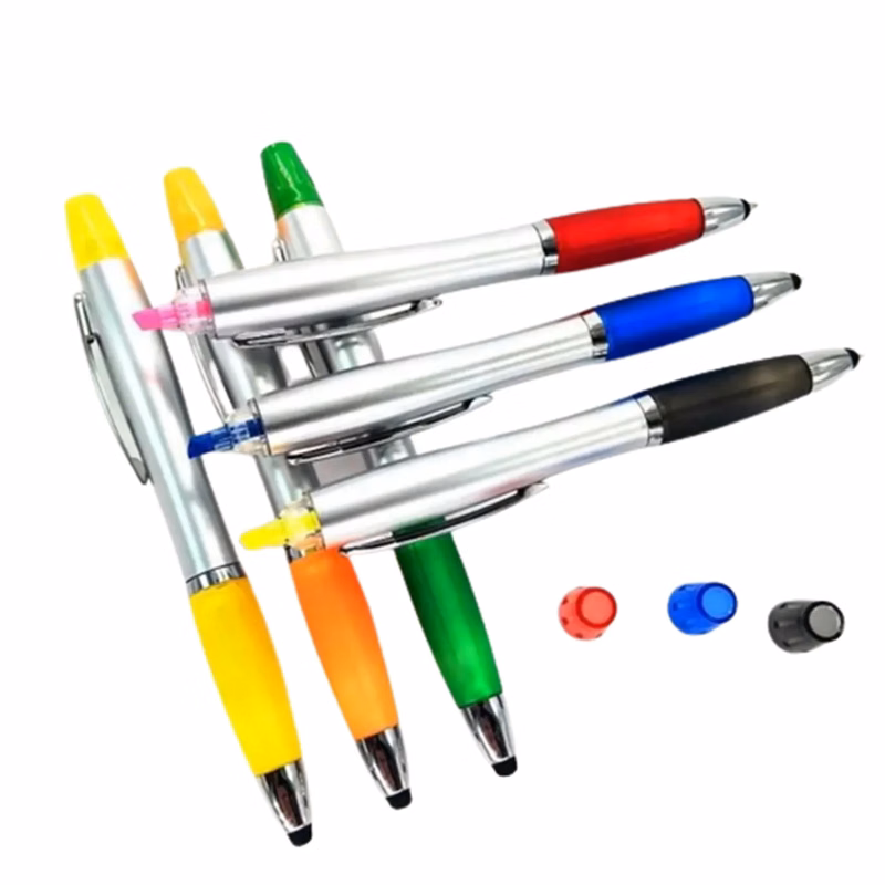 3 In 1 Stylus Touch Highlighter Ballpoint Pen MOQ100