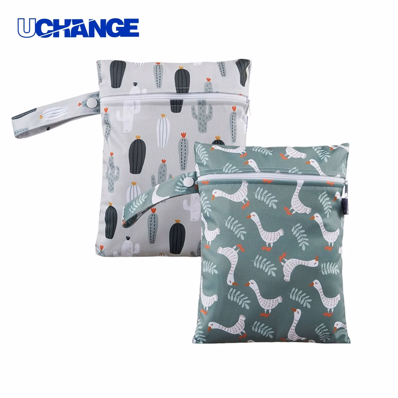 2 Pack Waterproof Diaper Bag with Single Zippered Pocket
