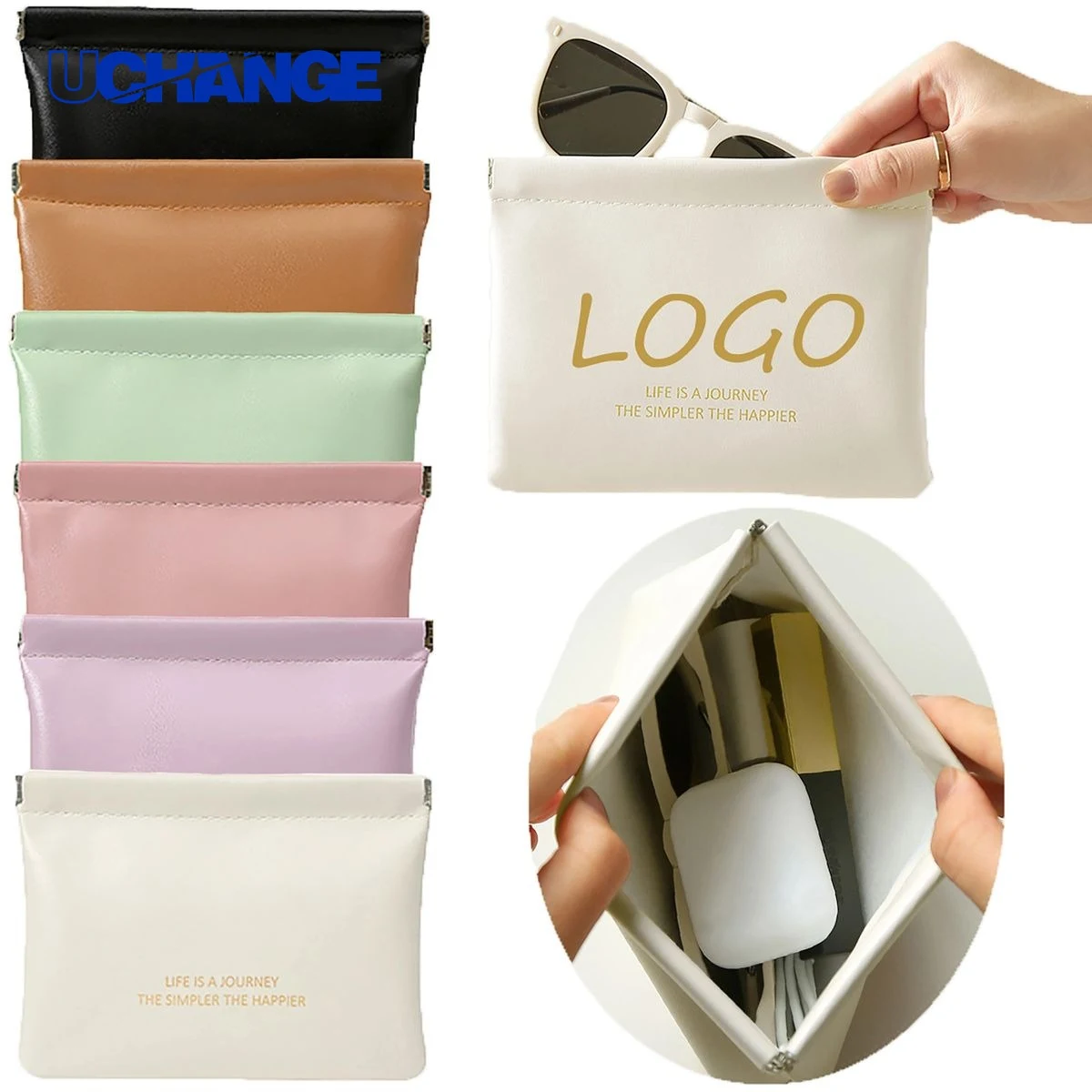 Travel Multifunctional Makeup Bag Organizer with Metal Clips 1