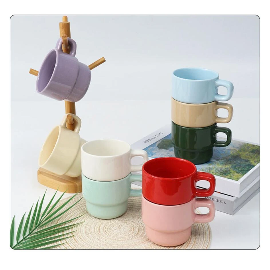 Cute Color Customizable Ceramic Cup With Handle 1