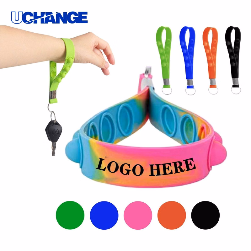 Push Popper Wristband Keychain