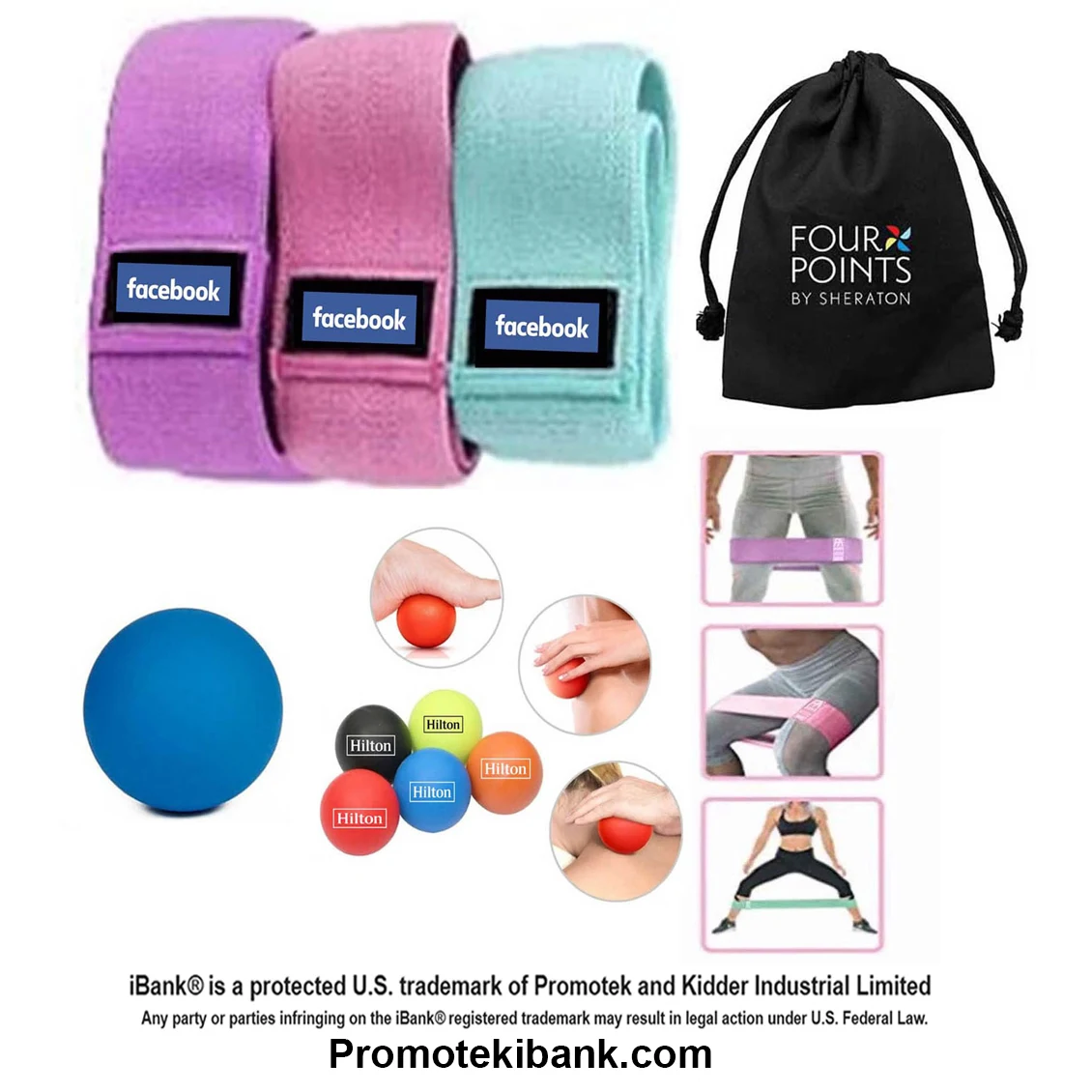 iBank ® Fabric Resistance Band + Massage Ball 1