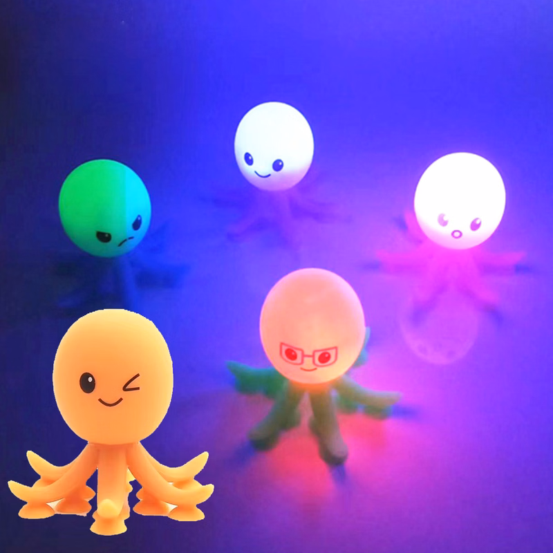 LED Glowing Octopus Stress Reliever Toy With Suction Cups