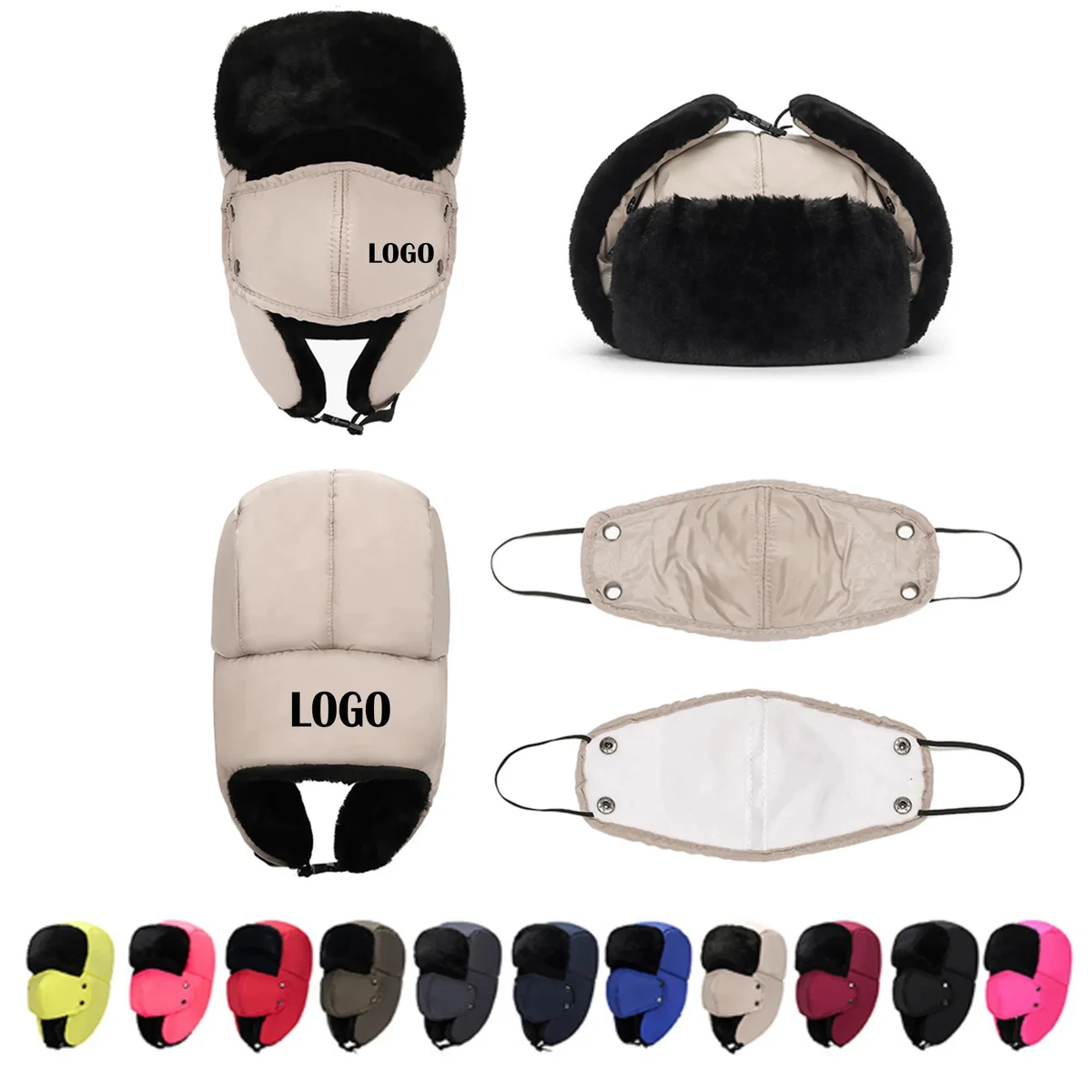 Winter Trapper Hat with Windproof Mask MOQ 20pcs 1